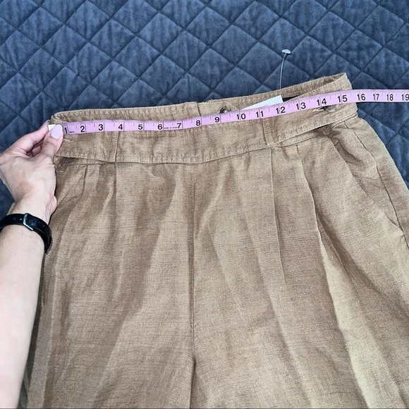 Banana Republic Minna Wide Leg Pants Womens 14 100% Linen Tan Brown T - Picture 8 of 10